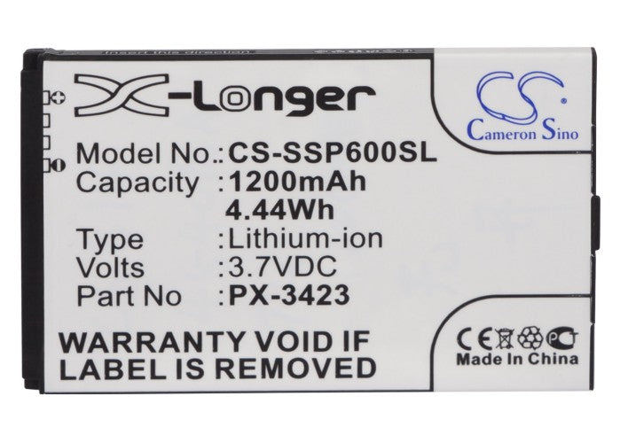Replacement Battery for Simvalley SP-40 – Mobile, SmartPhone – 1200mAh / 4.44Wh / 3.7V