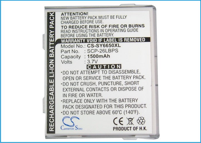 Replacement Battery for Sanyo SCP-6650 – Mobile, SmartPhone – 1500mAh / 3.7V - image 5