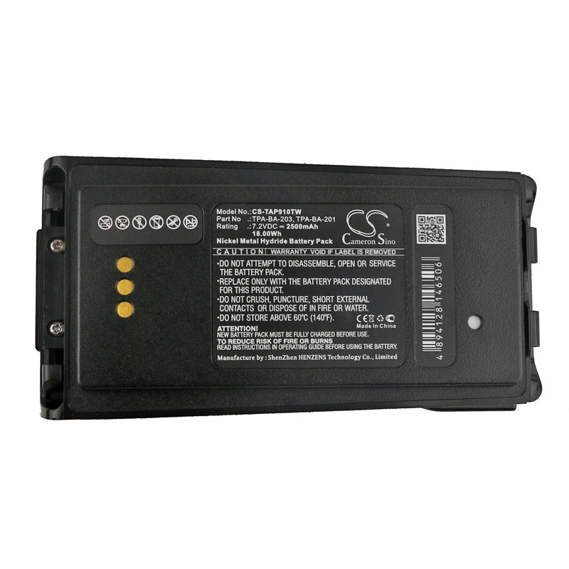 Replacement Battery for Tait TP9100 – Two-Way Radio – 2500mAh / 18.00Wh / 7.2V