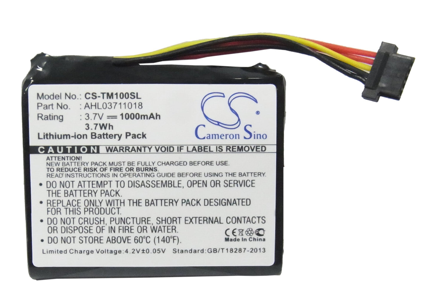 Replacement Battery for TomTom 4CS0.002.01 – GPS, Navigator – 1000mAh / 3.70Wh / 3.7V