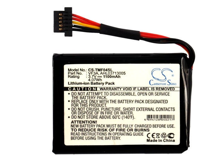 Replacement Battery for TomTom 4EL0.001.01 – GPS, Navigator – 1100mAh / 3.7V