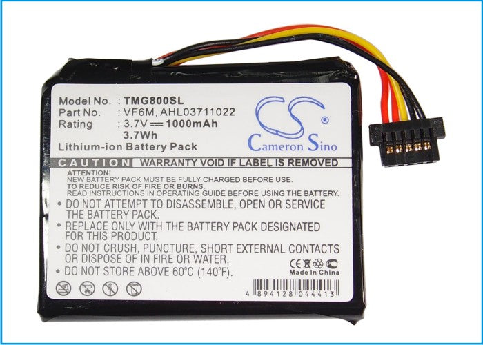 Replacement Battery for TomTom 4EH45 – GPS, Navigator – 1000mAh / 3.70Wh / 3.7V