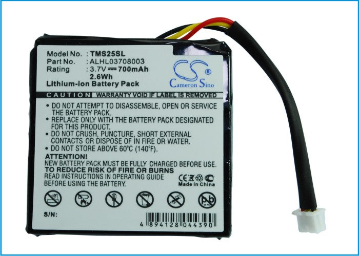 Replacement Battery for TomTom 4EN.001.02 – GPS, Navigator – 700mAh / 3.7V