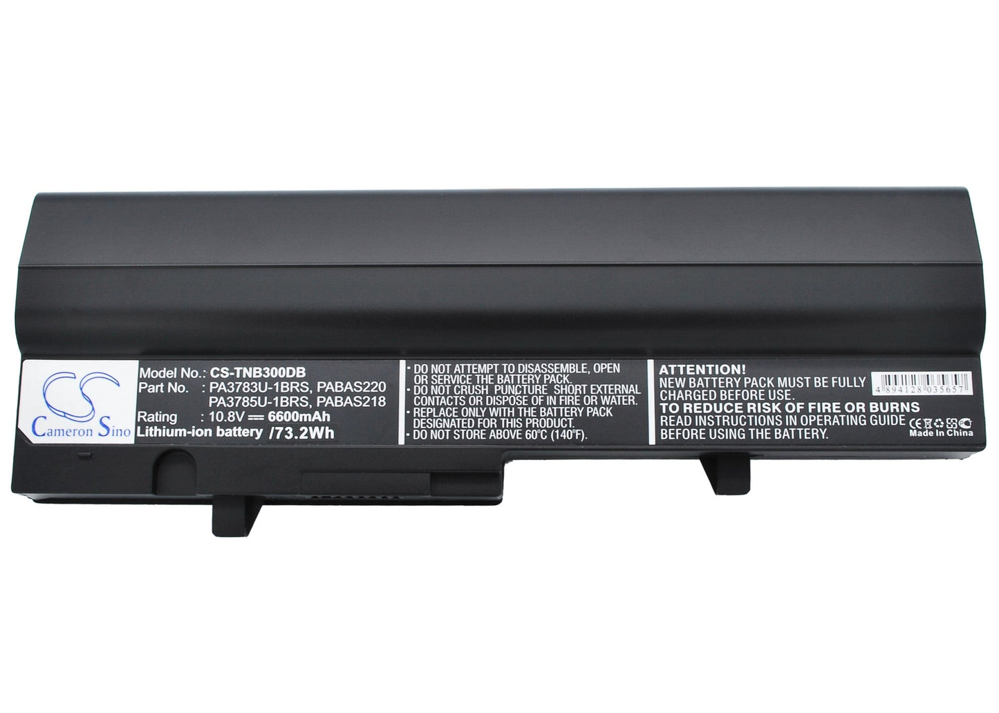 Replacement Battery for Toshiba Satellite N302 – Notebook, Laptop – 6600mAh / 10.8V