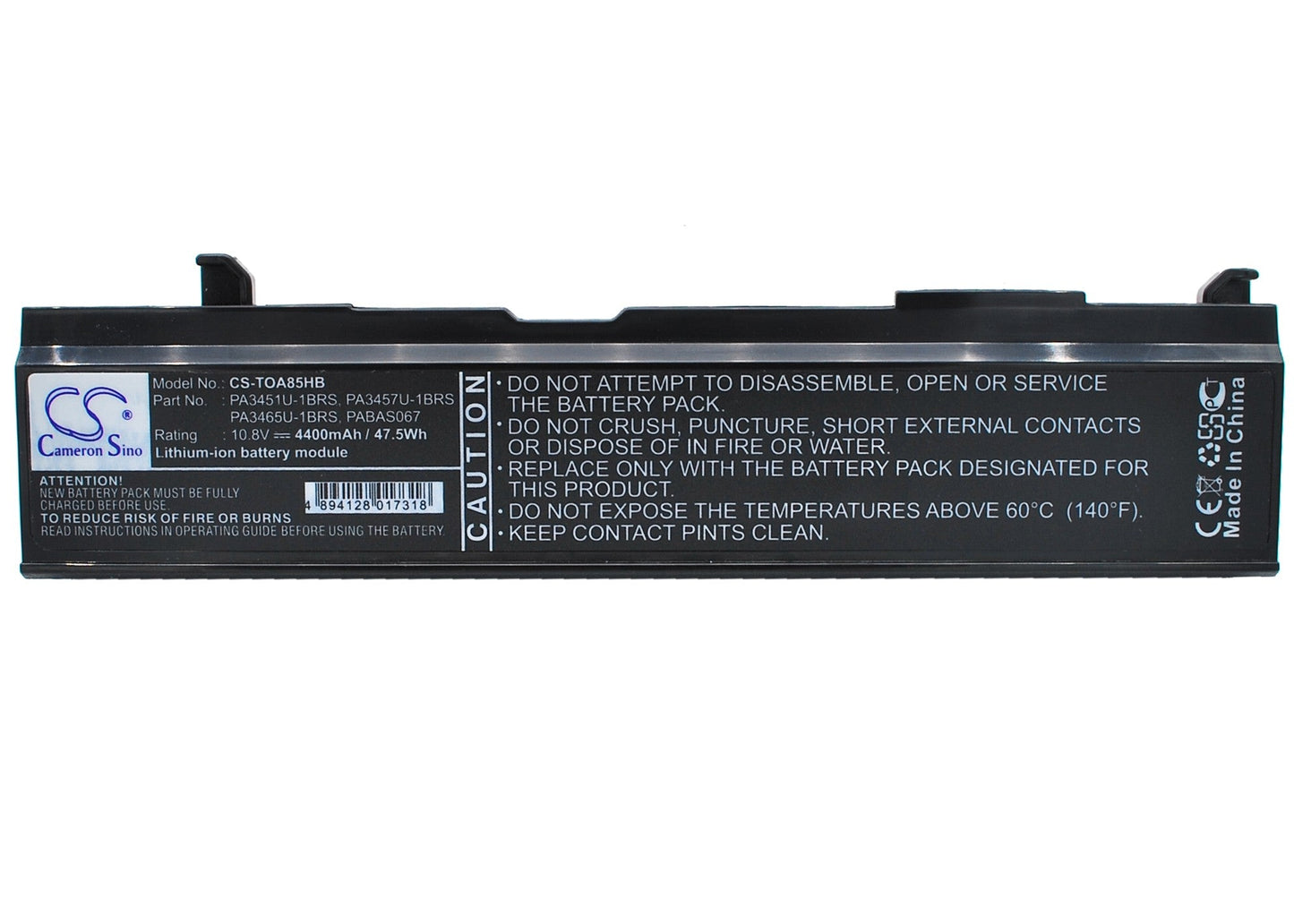 Replacement Battery for Toshiba Dynabook AX/ 55A – Notebook, Laptop – 4400mAh / 10.8V