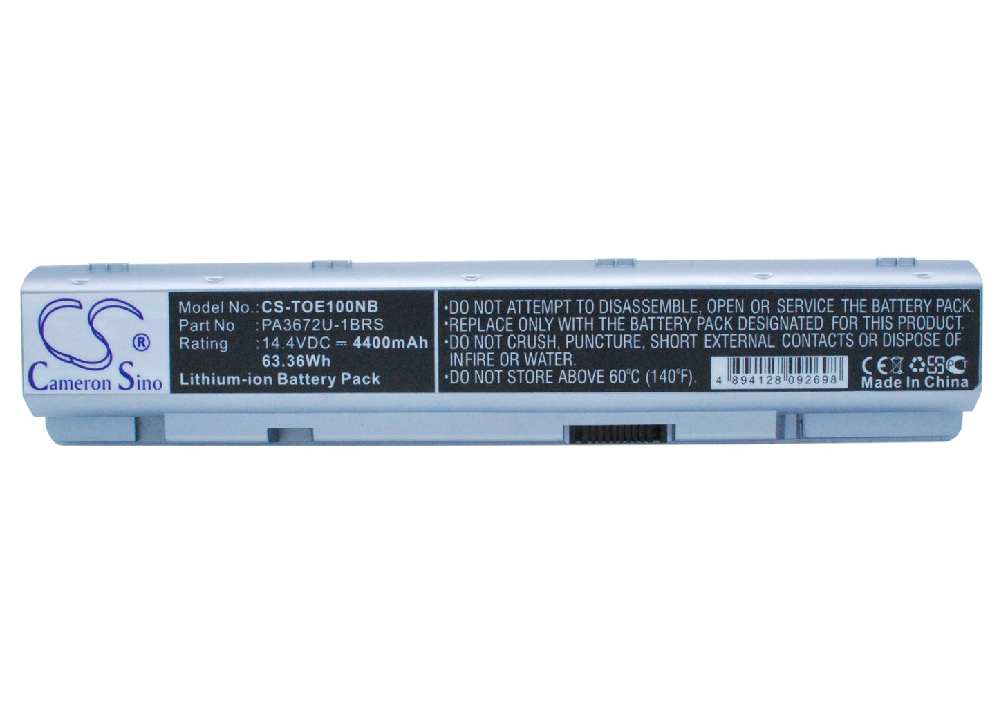 Replacement Battery for Toshiba Satellite E100 – Notebook, Laptop – 4400mAh / 63.36Wh / 14.4V