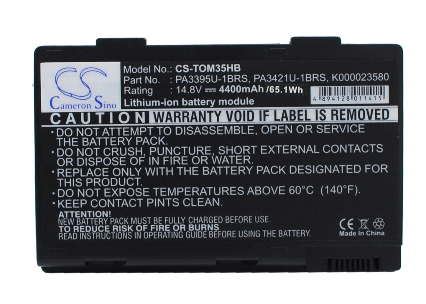 Replacement Battery for Toshiba Satellite M30X – Notebook, Laptop – 4400mAh / 14.8V - image 1