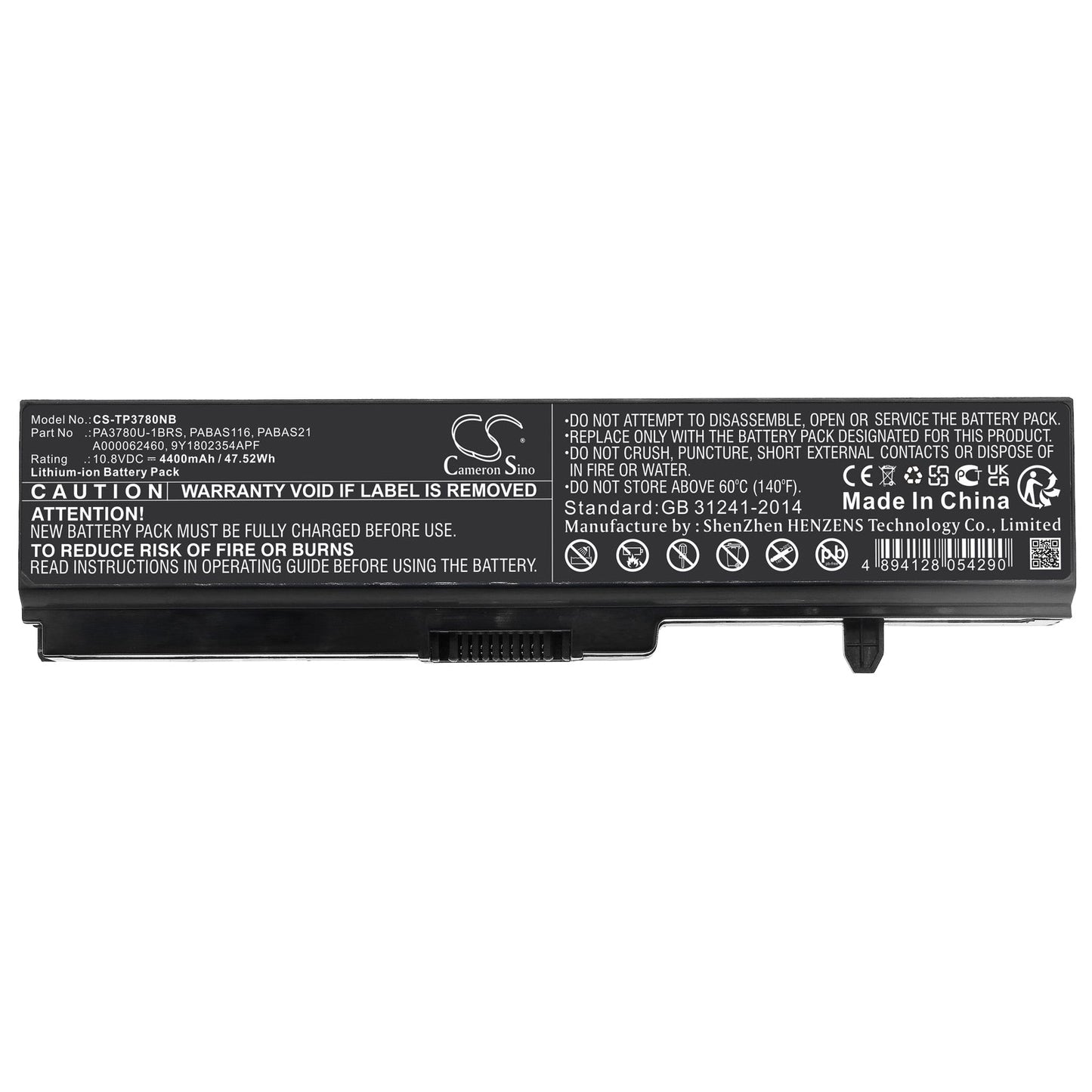 Replacement Battery for Toshiba Portege T110 – Notebook, Laptop – 4400mAh / 10.8V