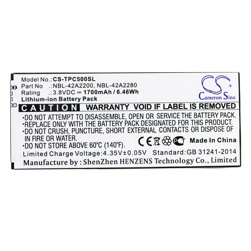 Replacement Battery for TP-Link Neffos C5 – Mobile, SmartPhone – 1700mAh / 6.46Wh / 3.8V