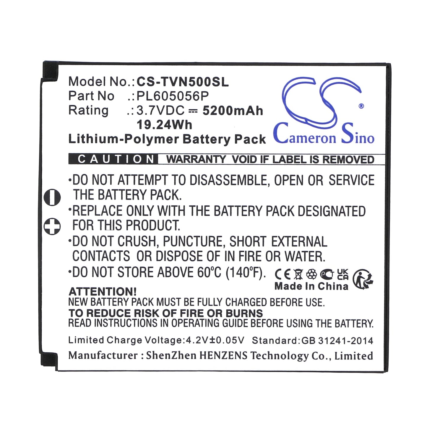Replacement Battery for TwoNav Aventura – GPS, Navigator – 5200mAh / 19.24Wh / 3.7V