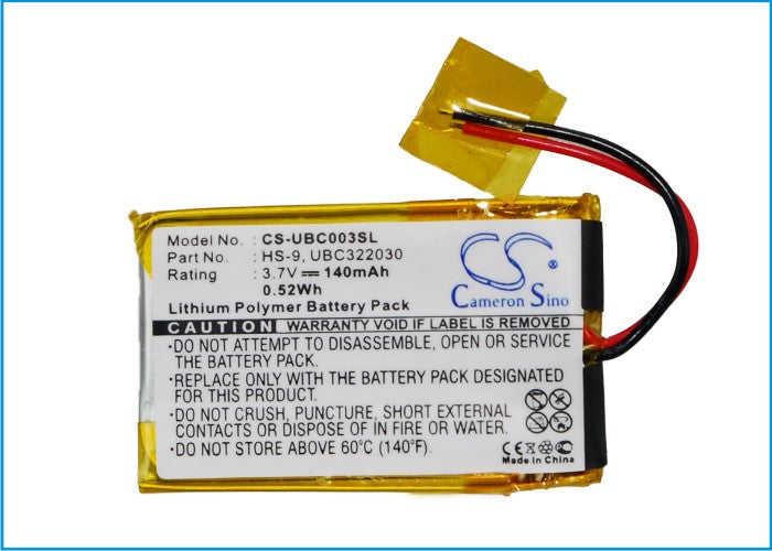Replacement Battery for Ultralife UBC322030 – Wireless Headset – 140mAh / 3.7V
