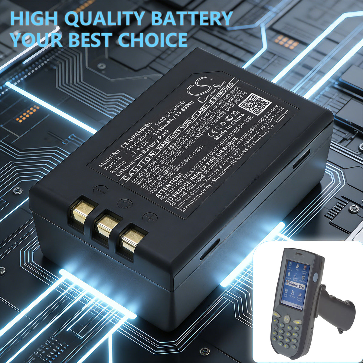 Replacement Battery for Unitech PA960 – Barcode Scanner – 1850mAh / 7.4V