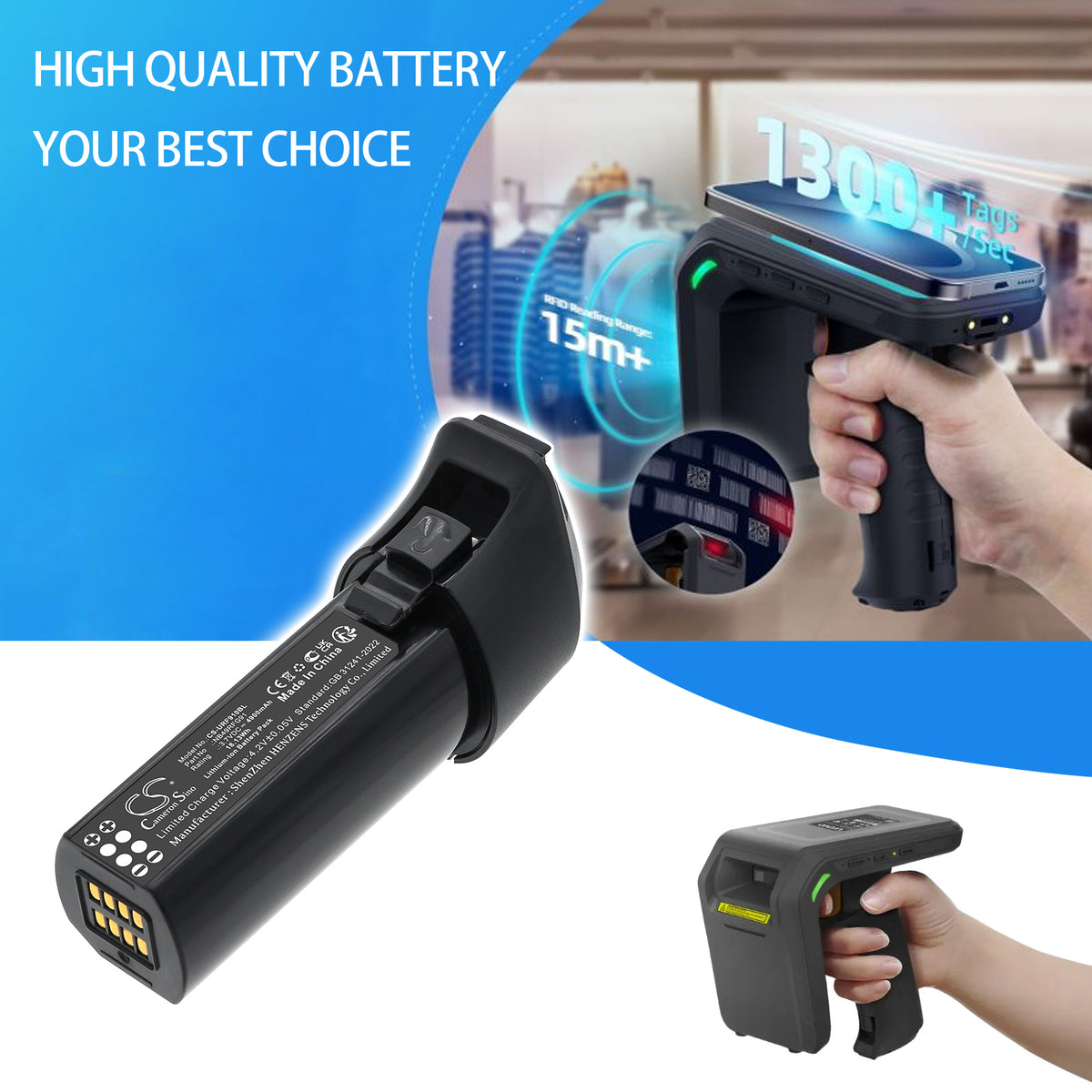 Replacement Battery for Urovo RFG91 – Barcode Scanner – 4900mAh / 3.7V