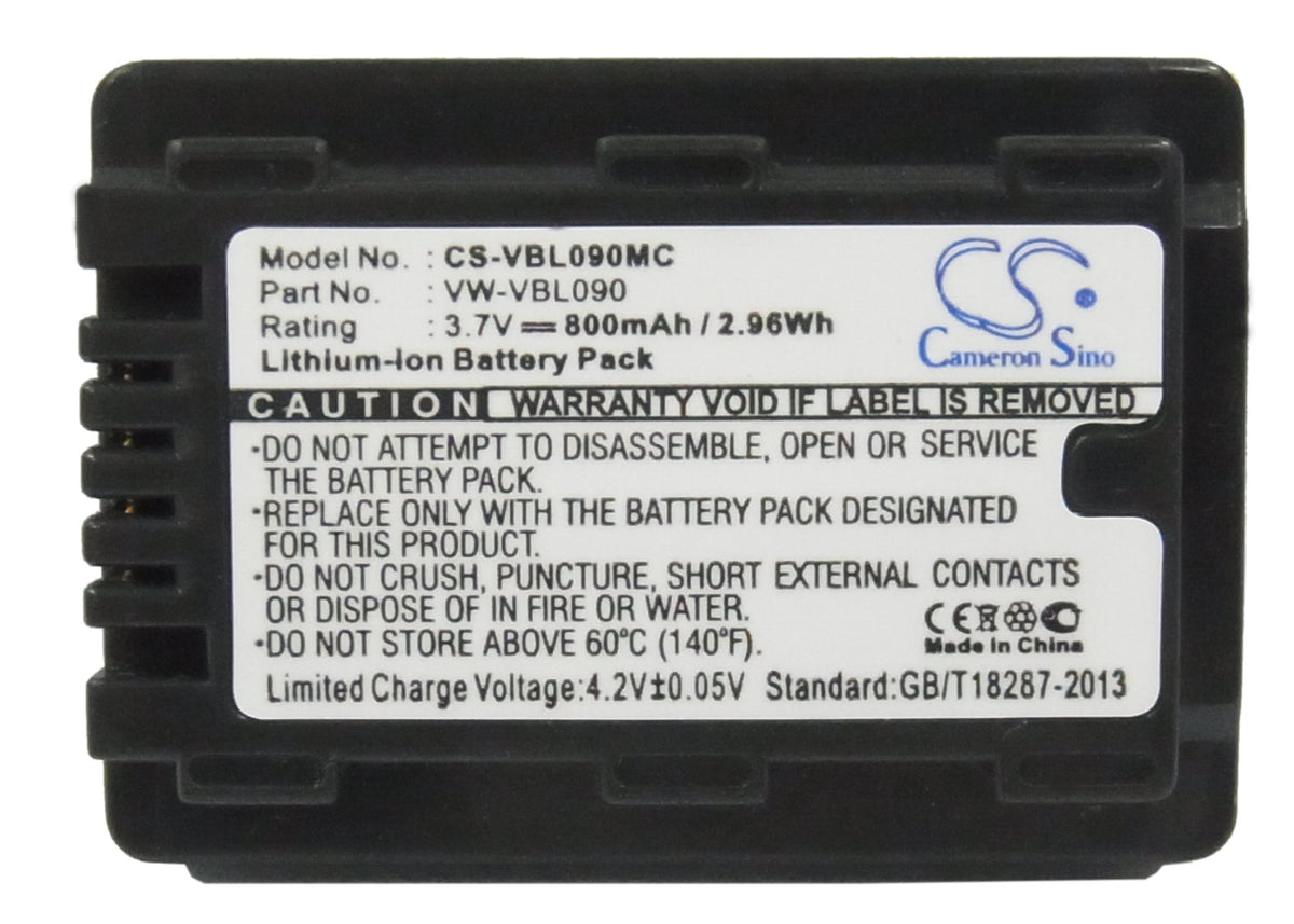 Replacement Battery for Panasonic SDR-H85 – Camera – 800mAh / 3.7V