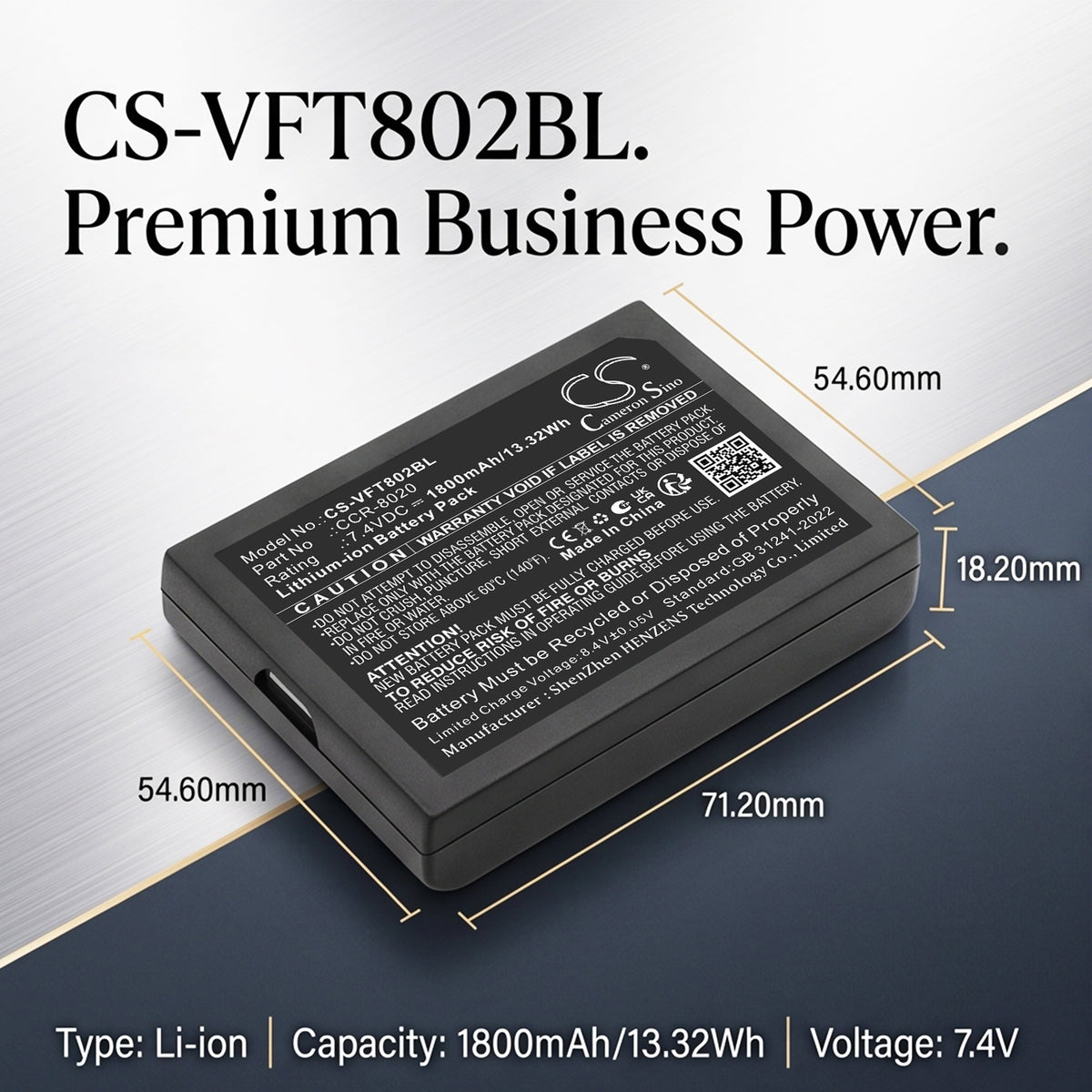 Replacement Battery for VeriFone 802B-WW-M05 – Payment Terminal – 1800mAh / 7.4V