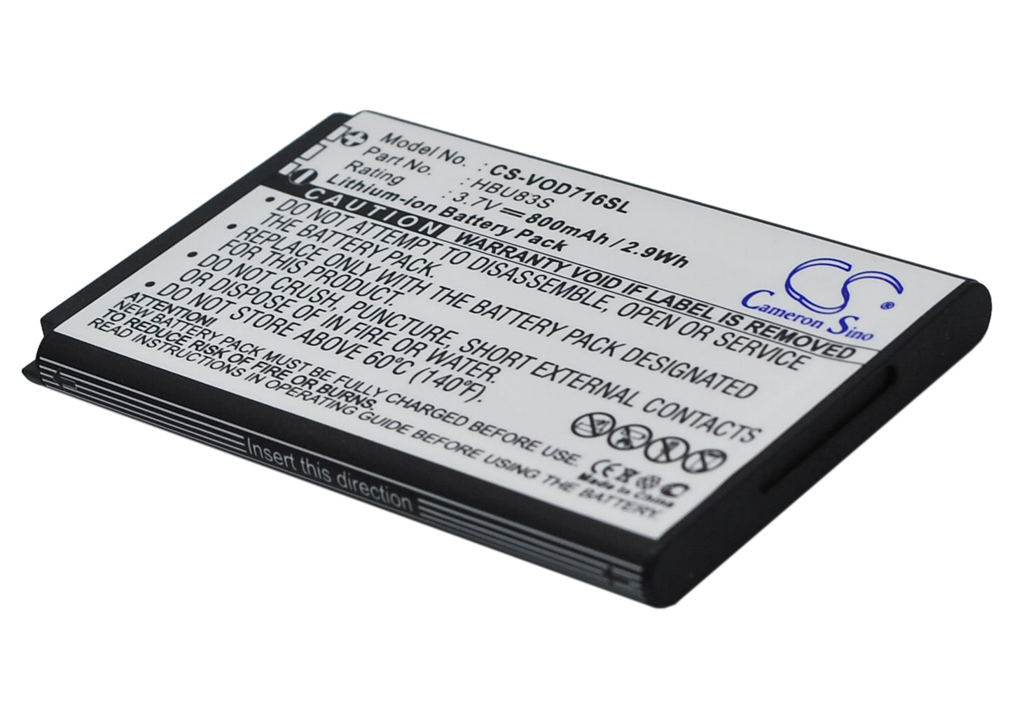 Replacement Battery for Vodafone 716 – Mobile, SmartPhone – 800mAh / 3.7V - image 1