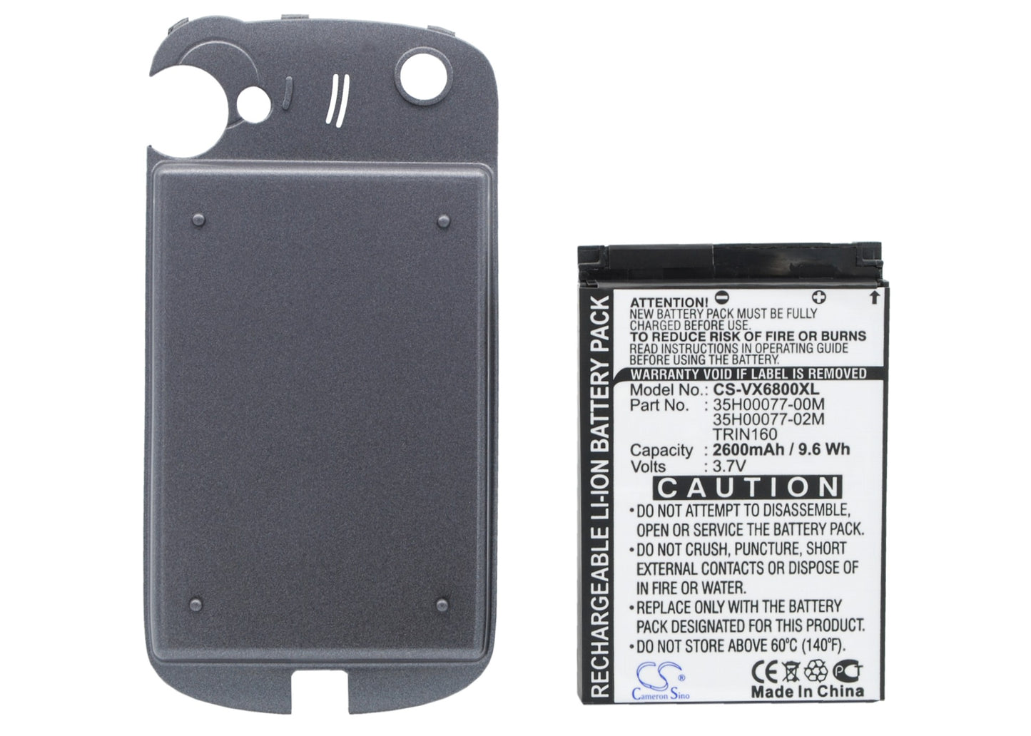 Replacement Battery for HTC | Sprint | Verizon | AudioVox P4000 – Mobile, SmartPhone – 2600mAh / 3.7V - image 1