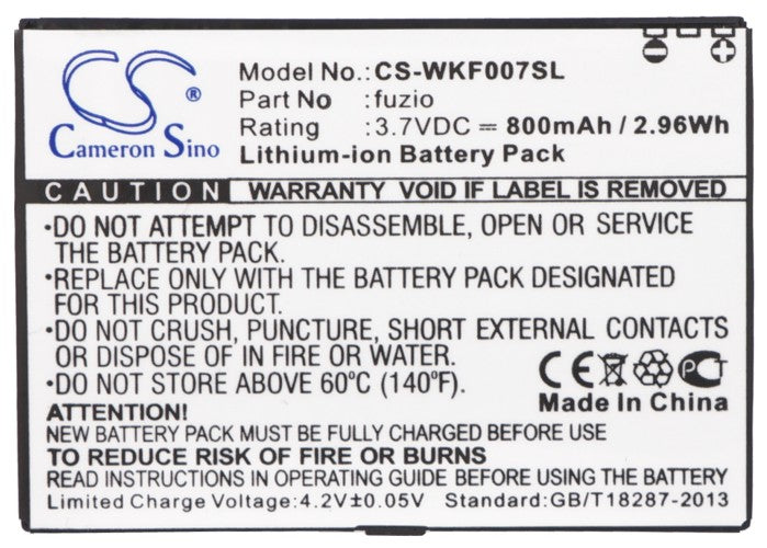 Replacement Battery for Wiko FUZIO – Mobile, SmartPhone – 800mAh / 3.7V - image 5