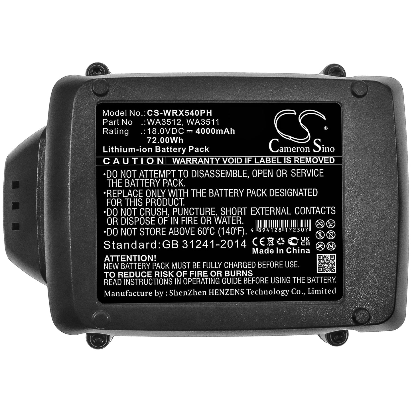 Replacement Battery for Rockwell RD2865 – Power Tools – 4000mAh / 72.00Wh / 18.0V