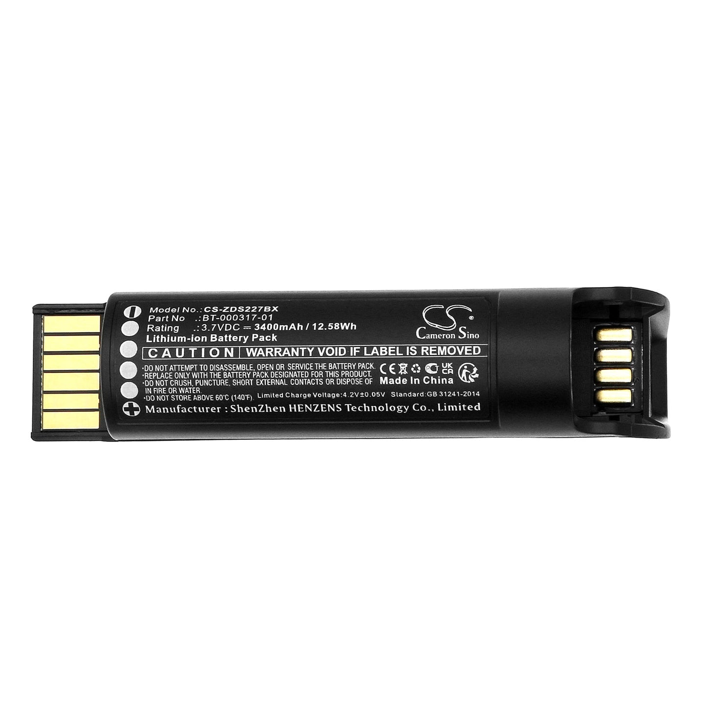 Replacement Battery for Zebra CR2278 – Barcode Scanner – 3400mAh / 12.58Wh / 3.7V