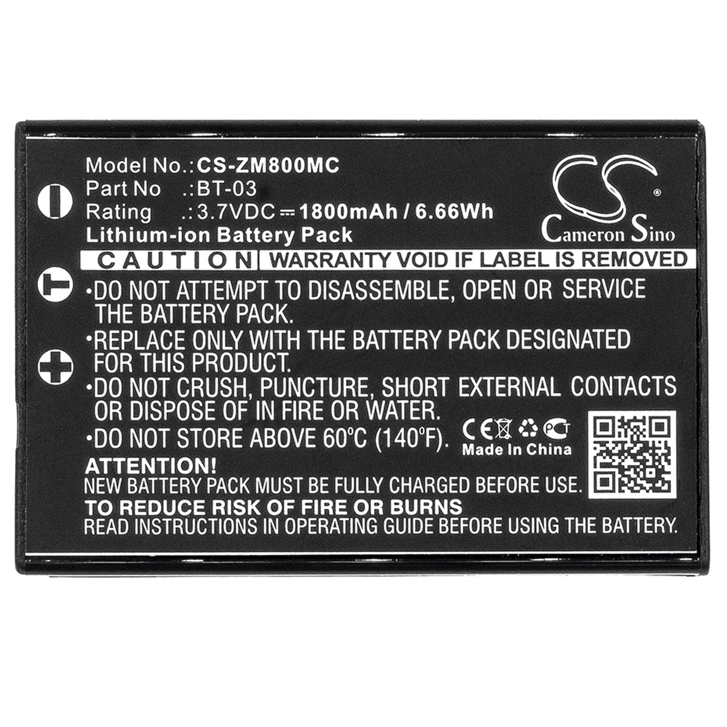 Replacement Battery for Zoom Q8 Recorder – Camera – 1800mAh / 6.66Wh / 3.7V