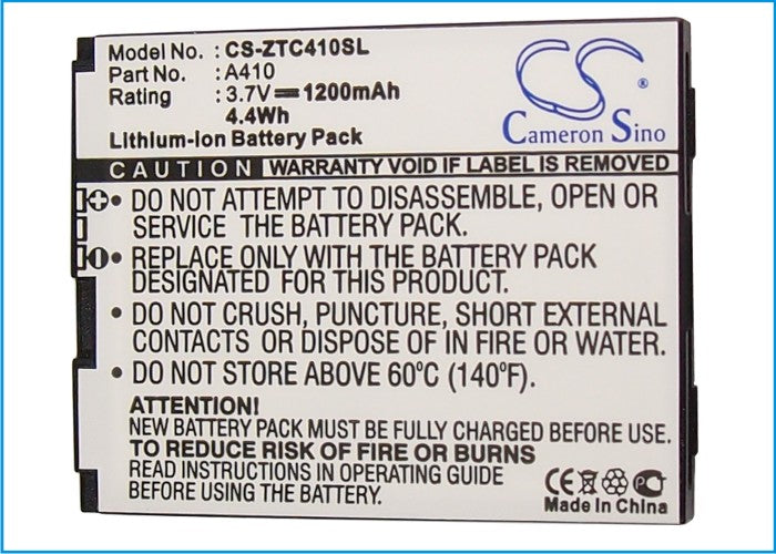 Replacement Battery for Cricket A410 – Mobile, SmartPhone – 1200mAh / 3.7V