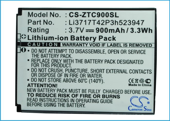 Replacement Battery for ZTE | Telstra C90 – Mobile, SmartPhone – 900mAh / 3.7V - image 5