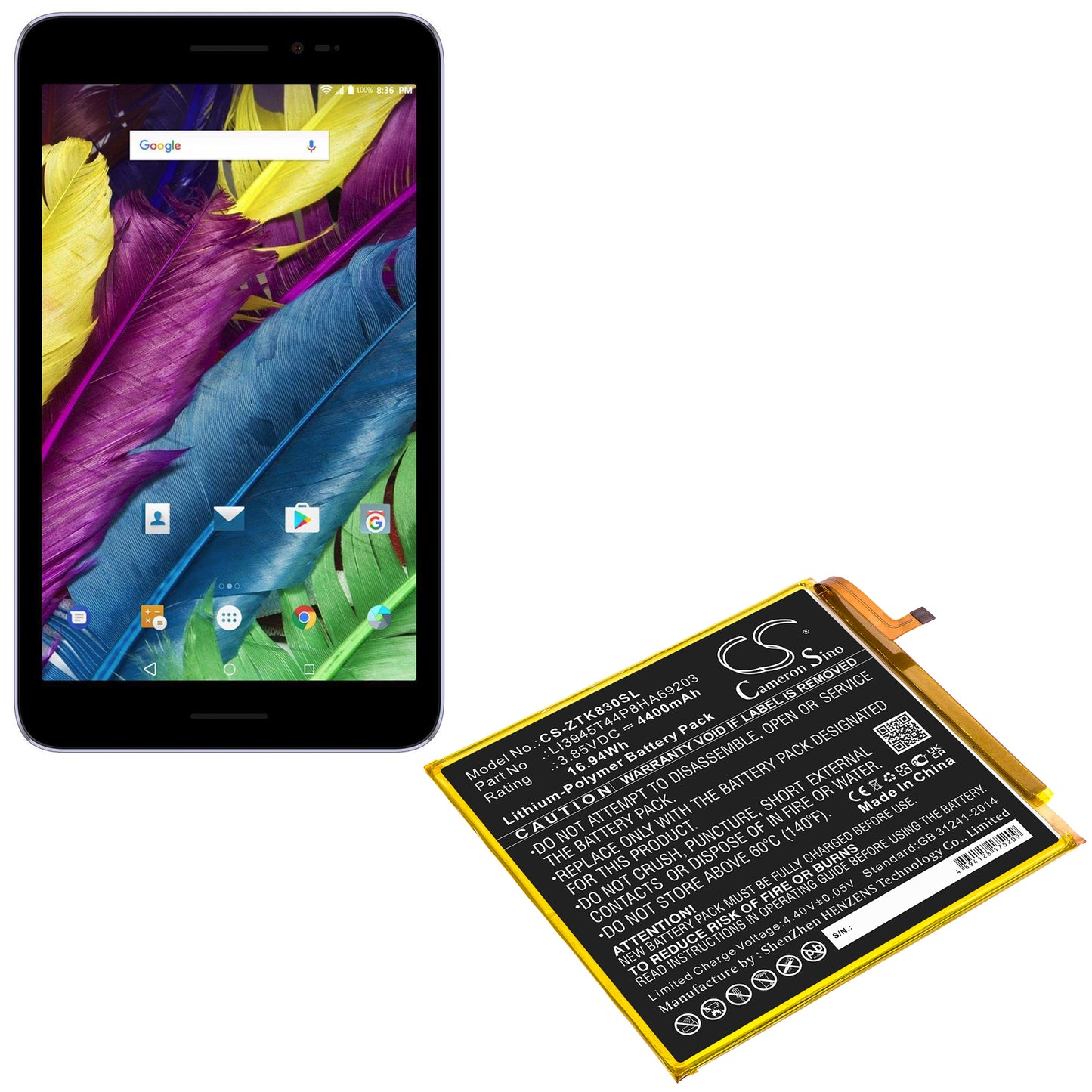 Replacement Battery for ZTE Grand X View 2 – Tablet – 4400mAh / 3.85V - image 5