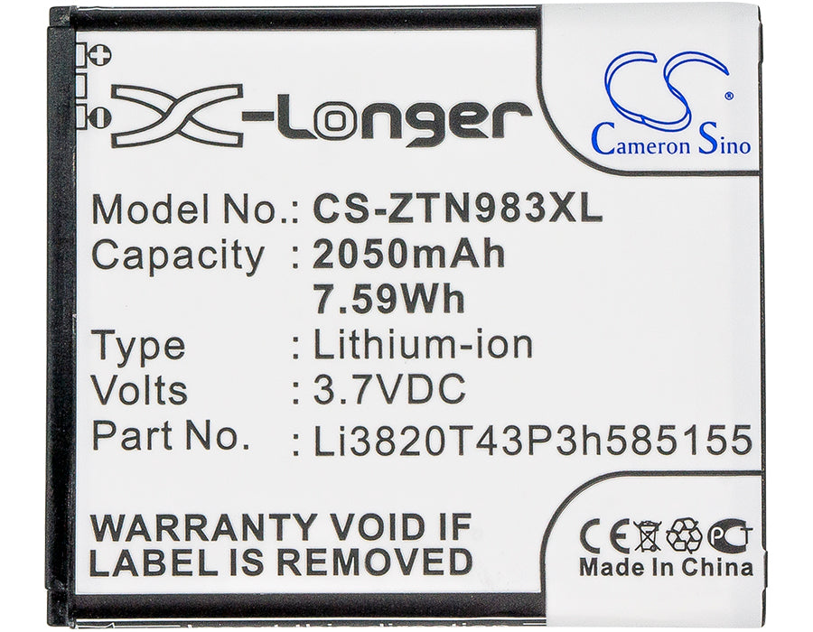 Replacement Battery for ZTE N983 – Mobile, SmartPhone – 2050mAh / 3.7V - image 5
