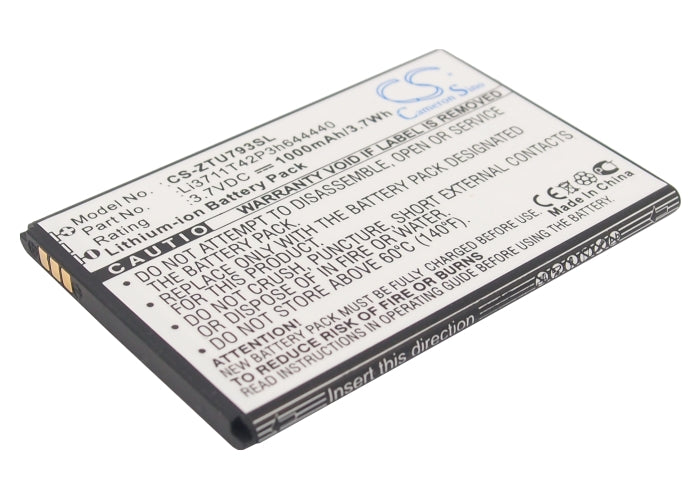 Replacement Battery for ZTE U793 – Mobile, SmartPhone – 1000mAh / 3.7V - image 1