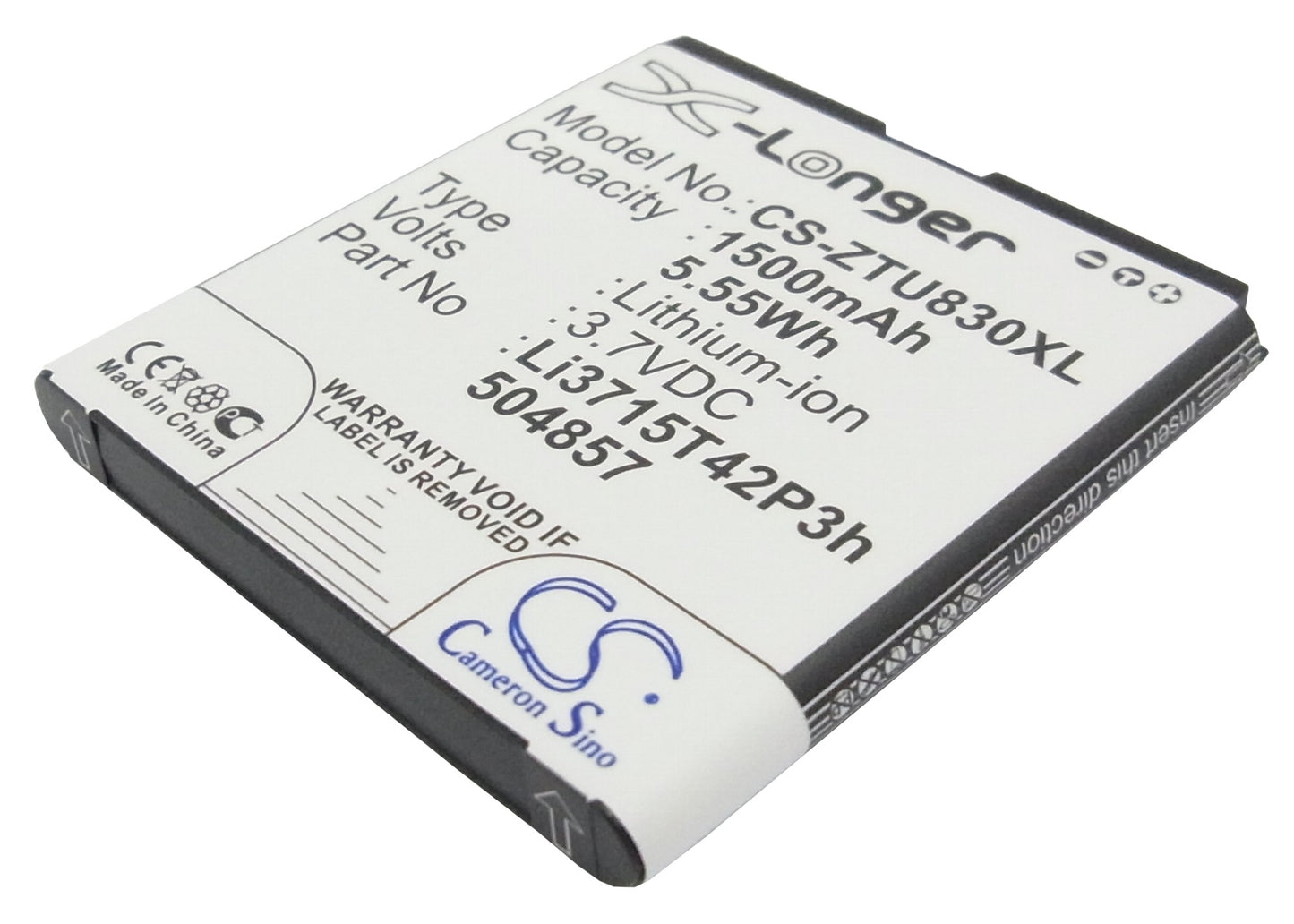 Replacement Battery for T-Mobile | NET10 | AT&T | Amazing | ZTE V768 – Mobile, SmartPhone – 1500mAh / 3.7V - image 1
