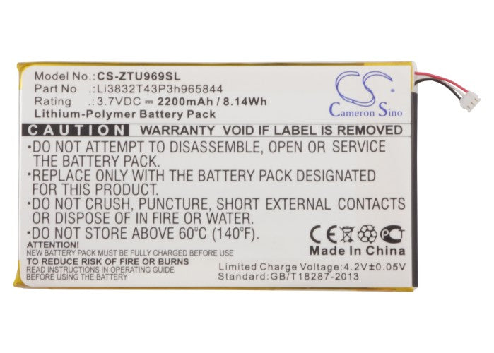 Replacement Battery for ZTE | BoostMobile | Amazing Grand Memo – Mobile, SmartPhone – 2200mAh / 3.7V - image 5