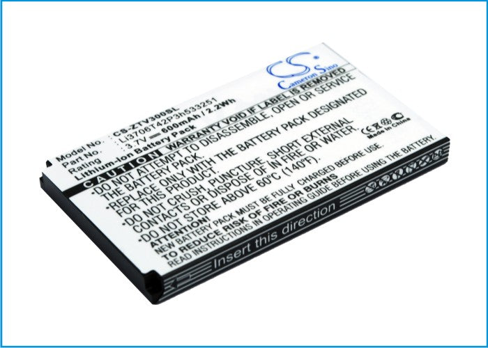 Replacement Battery for ZTE V190 – Mobile, SmartPhone – 600mAh / 3.7V - image 1