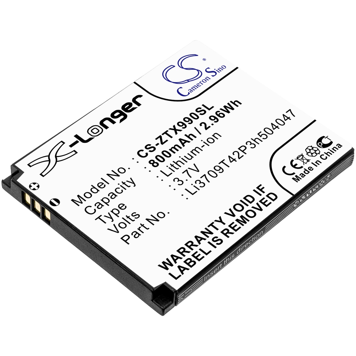 Replacement Battery for Orange | T-Mobile | AT&T | ZTE Rio – Mobile, SmartPhone – 800mAh / 3.7V - image 1