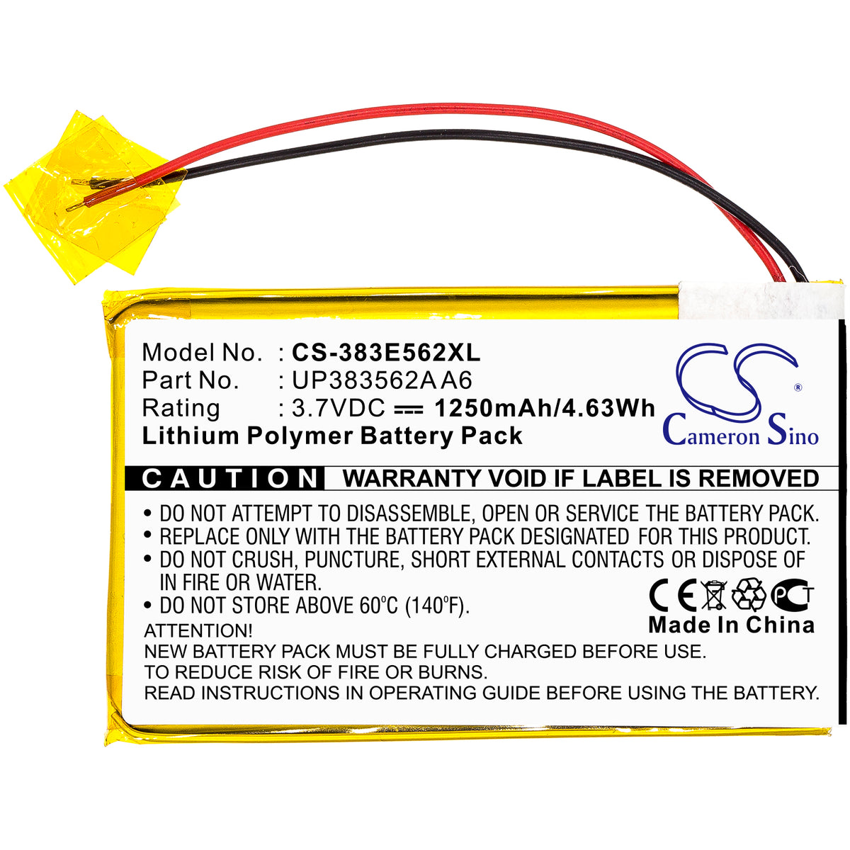 Replacement Battery for Palm Tungsten E – PDA, Pocket PC – 1250mAh / 3.7V