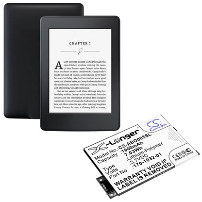 Replacement Battery for Amazon Kindle 3 – E-book, E-reader – 1900mAh / 3.7V