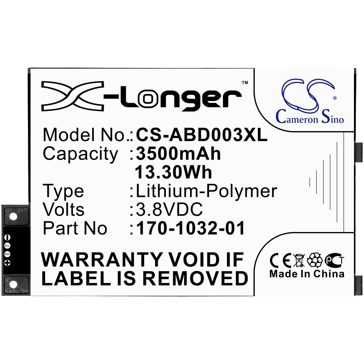 Replacement Battery for Amazon Kindle 3 – E-book, E-reader – 3500mAh / 3.8V