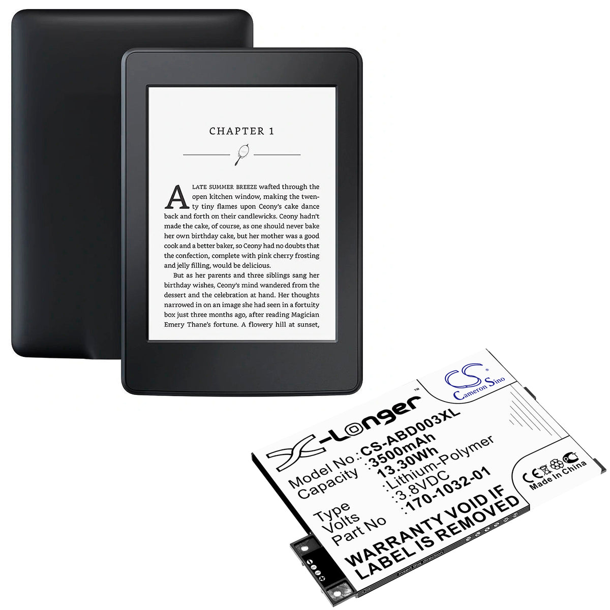 Replacement Battery for Amazon Kindle 3 – E-book, E-reader – 3500mAh / 3.8V