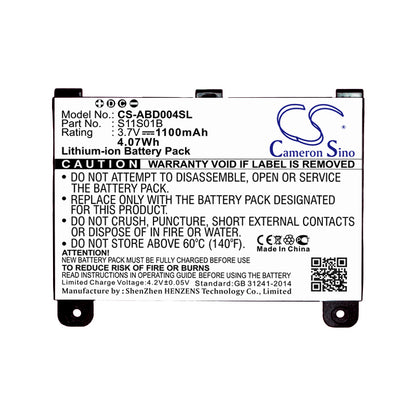 Replacement Battery for Amazon S11S01A – E-book, E-reader – 1100mAh / 3.7V