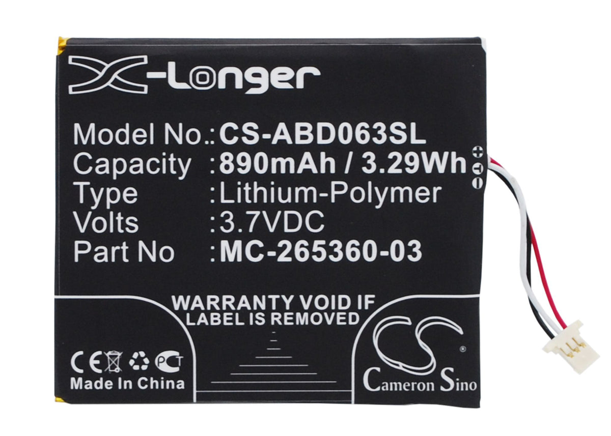 Replacement Battery for Amazon Kindle 7 – E-book, E-reader – 890mAh / 3.7V