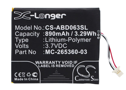 Replacement Battery for Amazon Kindle 7 – E-book, E-reader – 890mAh / 3.7V