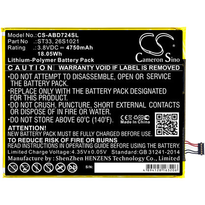 Replacement Battery for Amazon Kindle Fire HD 8th – Tablet – 4750mAh / 3.8V - image 3