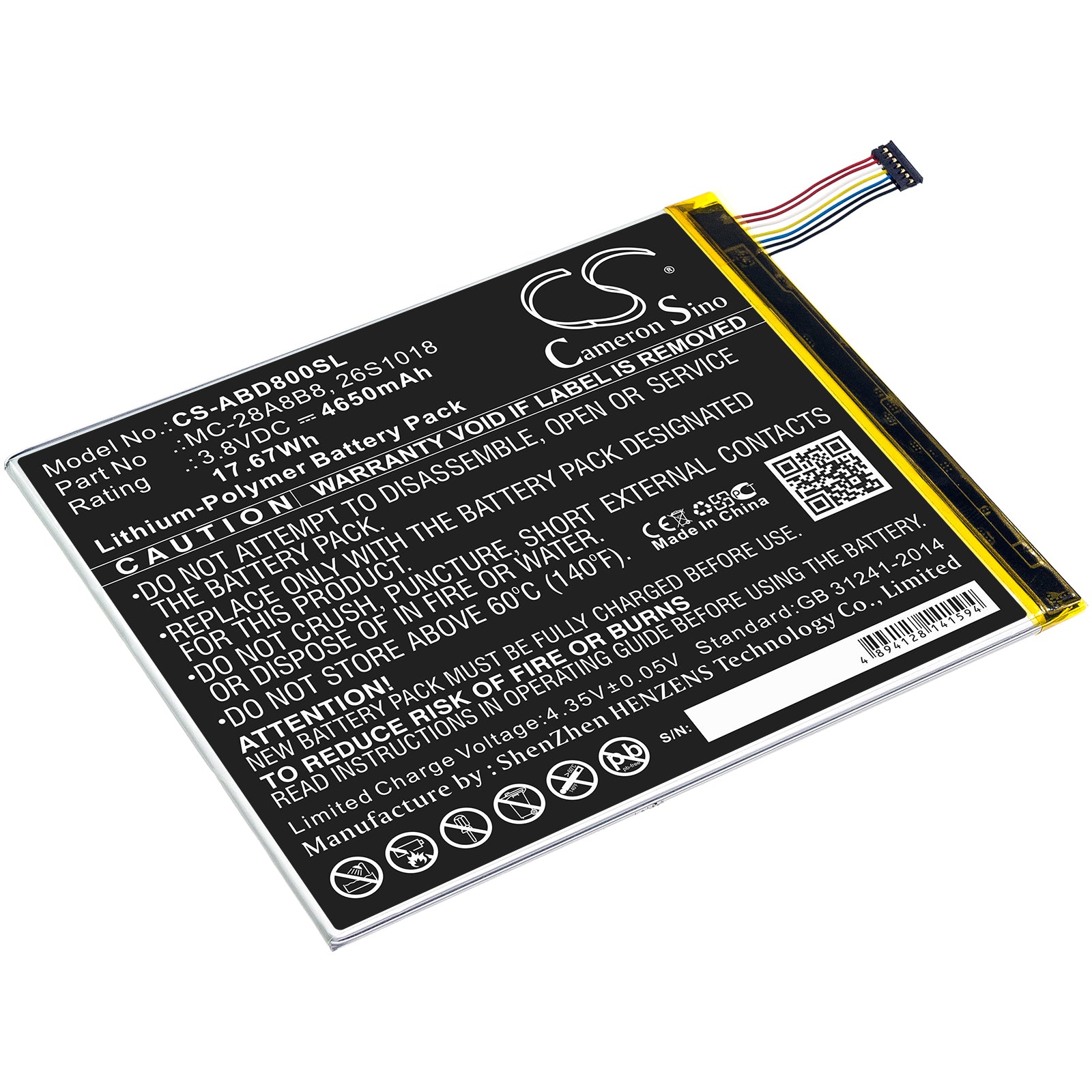 Replacement Battery for Amazon Kindle Fire HD 8 – Tablet – 4650mAh / 3.8V - image 1