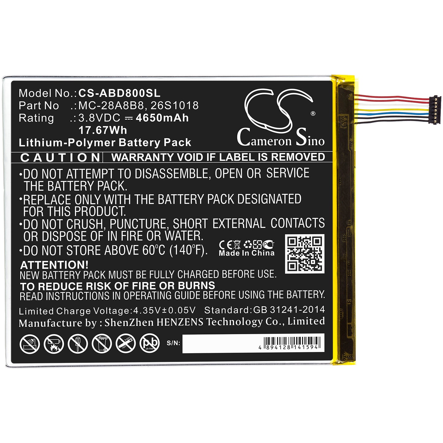 Replacement Battery for Amazon Kindle Fire HD 8 – Tablet – 4650mAh / 3.8V - image 3
