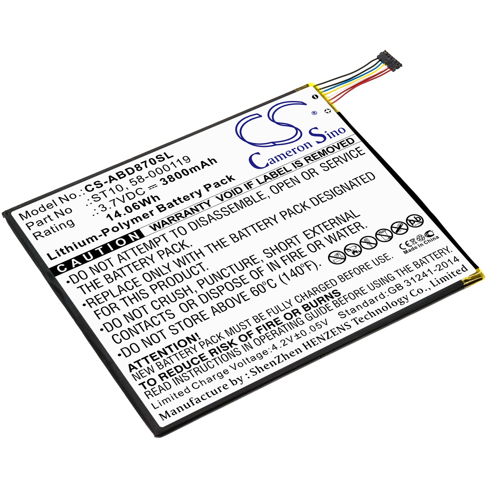 Replacement Battery for Amazon Kindle Fire HD 10 – Tablet – 3800mAh / 3.7V - image 1
