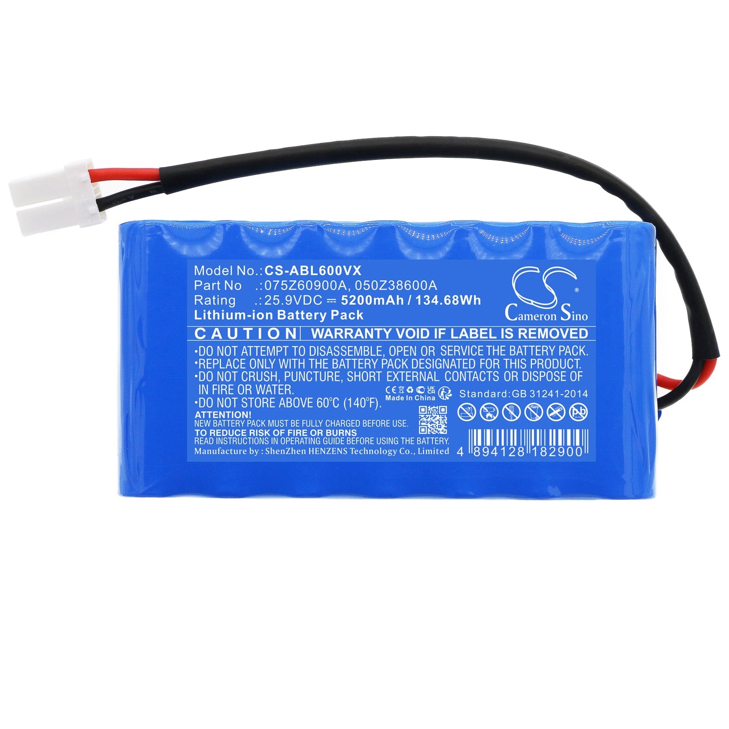 Replacement Battery for Wiper  350SR – Lawn Mowers – 5200mAh / 134.68Wh / 25.9V