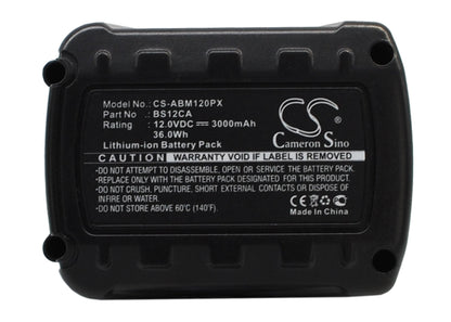 Replacement Battery for AEG  MC-BS12CA – Power Tools – 3000mAh / 36.0Wh / 12.0V