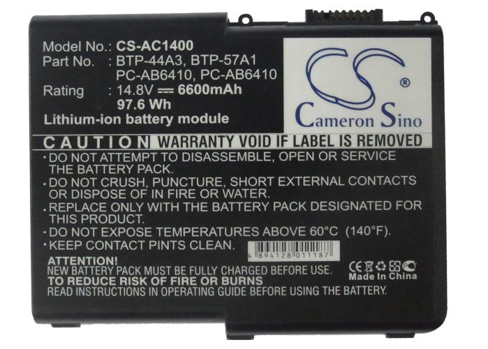 Replacement Battery for Hitachi | LifeTec | Acer | Fujitsu | Dell | Medion | WinBook Flora 270W NW4 – Notebook, Laptop – 6600mAh / 14.8V - image 5