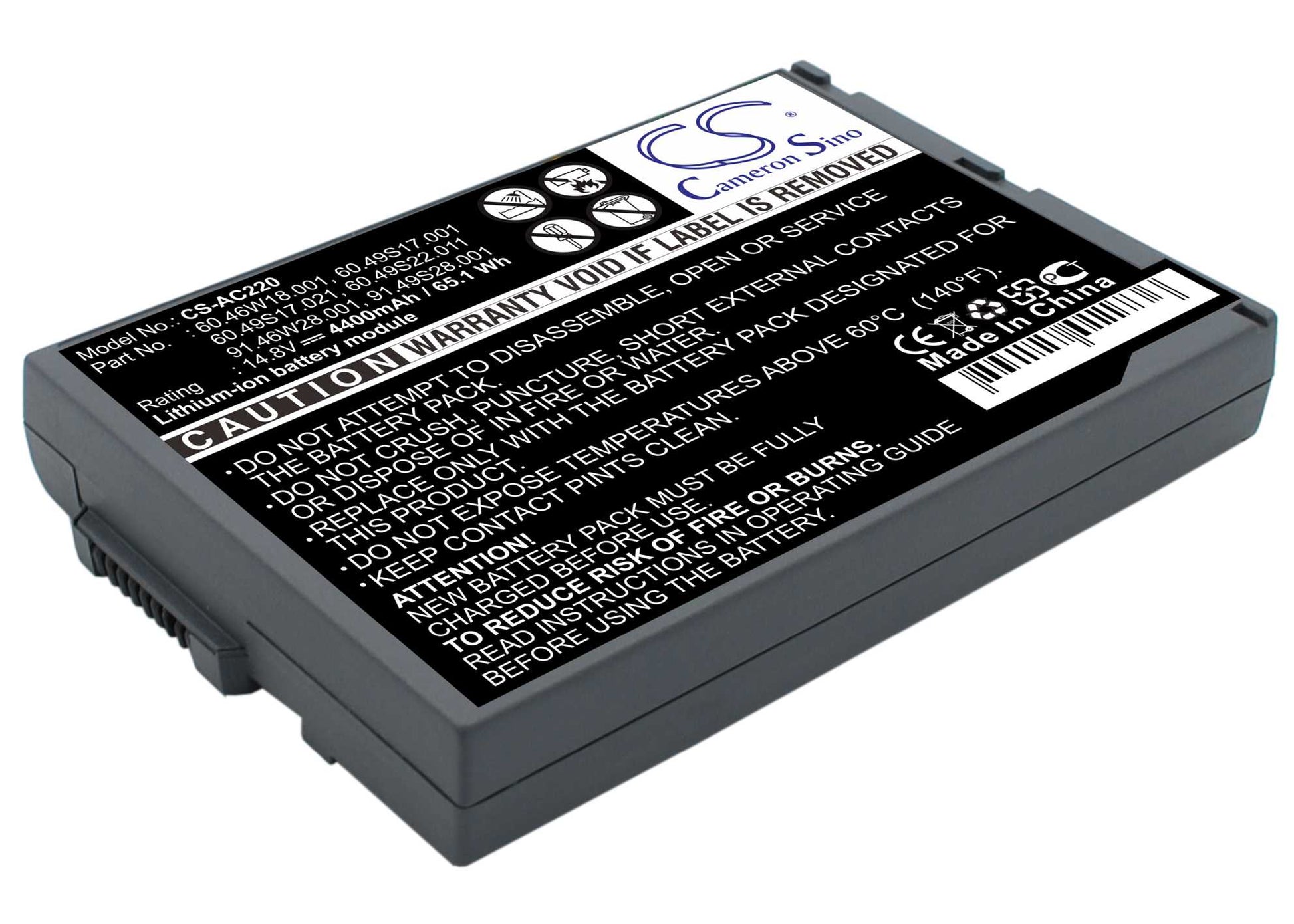 Replacement Battery for Acer TravelMate 220 – Notebook, Laptop – 4400mAh / 14.8V - image 2