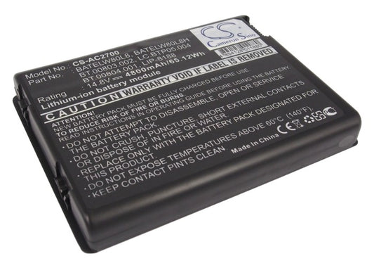 Replacement Battery for Acer TravelMate 2200 – Notebook, Laptop – 4800mAh / 14.8V - image 1